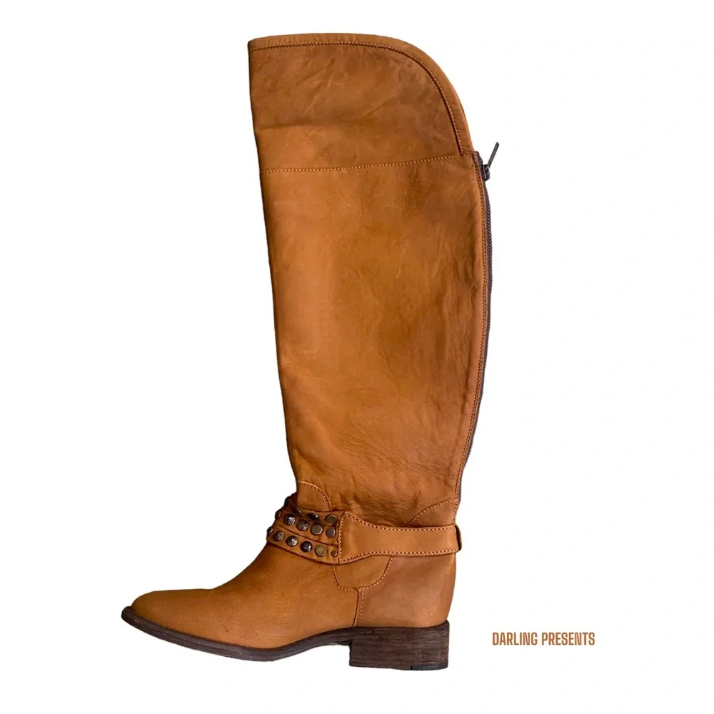 Steven By Steve Madden Smokey Knee High Boots Women Color Cognac Size 6